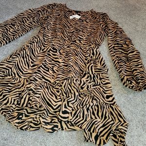 Banana Republic Factory Button Front Toffee/Black Dress Size Small